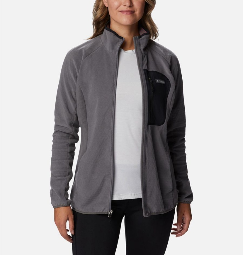 Grey Women's Columbia Outdoor Tracks Full Zip Fleece Jacket | RLWNI-1084