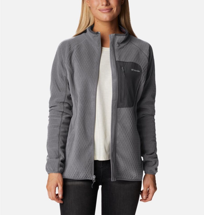 Grey Women's Columbia Outdoor Tracks Full Zip Fleece Jacket | RLWNI-1084