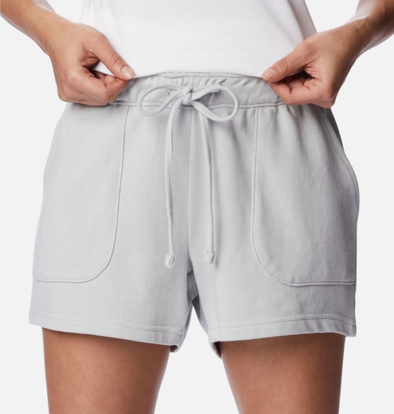 Grey Women's Columbia PFG Slack Water French Terry Shorts | VXNAH-5046