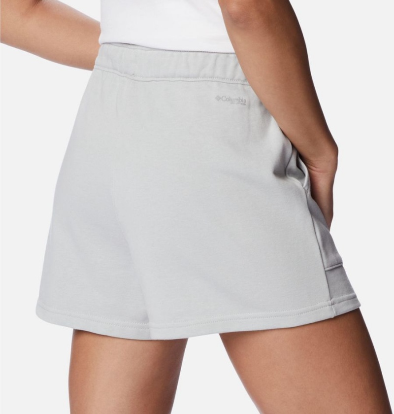 Grey Women's Columbia PFG Slack Water French Terry Shorts | VXNAH-5046