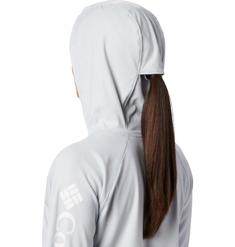 Grey Women's Columbia PFG Tidal Deflector Hoodie | TGOHY-3469