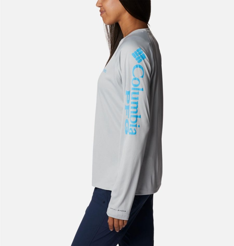 Grey Women's Columbia PFG Tidal II Long Sleeve T-Shirt | OBKLJ-9357