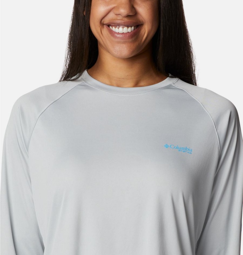 Grey Women's Columbia PFG Tidal II Long Sleeve T-Shirt | OBKLJ-9357