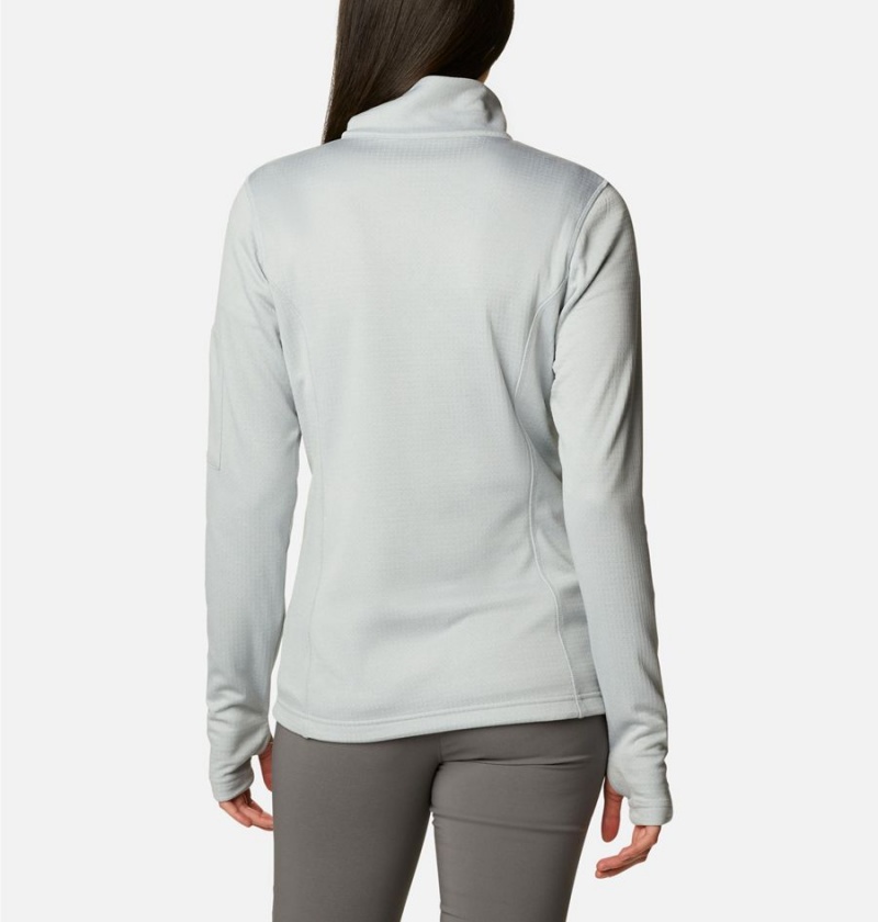 Grey Women's Columbia Park View Grid Half Zip Fleece Pullover | LDNGK-0892