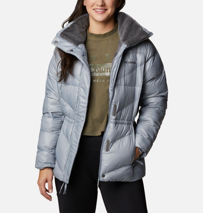 Grey Women's Columbia Peak to Park II Insulated Hooded Puffer Jacket | DAQXH-8419