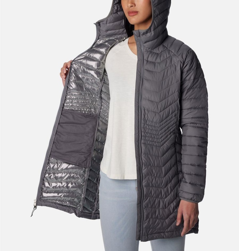 Grey Women's Columbia Powder Lite Mid Puffer Jacket | IDCOJ-6214