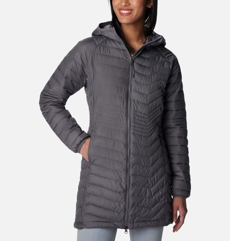 Grey Women\'s Columbia Powder Lite Mid Puffer Jacket | IDCOJ-6214