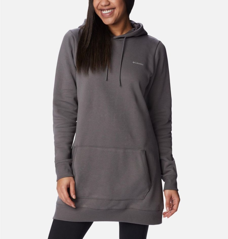 Grey Women's Columbia Rush Valley Long Hoodie | ICNQH-9407