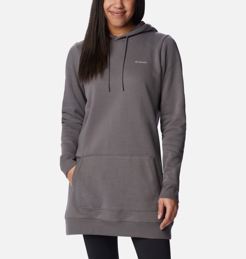 Grey Women\'s Columbia Rush Valley Long Hoodie | ICNQH-9407