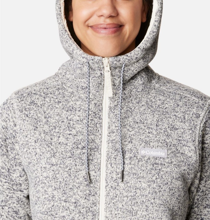 Grey Women's Columbia Sweater Weather Sherpa Full Zip Hooded Fleece Jacket | NRBLQ-2586