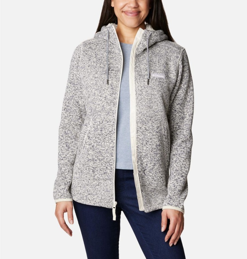 Grey Women's Columbia Sweater Weather Sherpa Full Zip Hooded Fleece Jacket | NRBLQ-2586