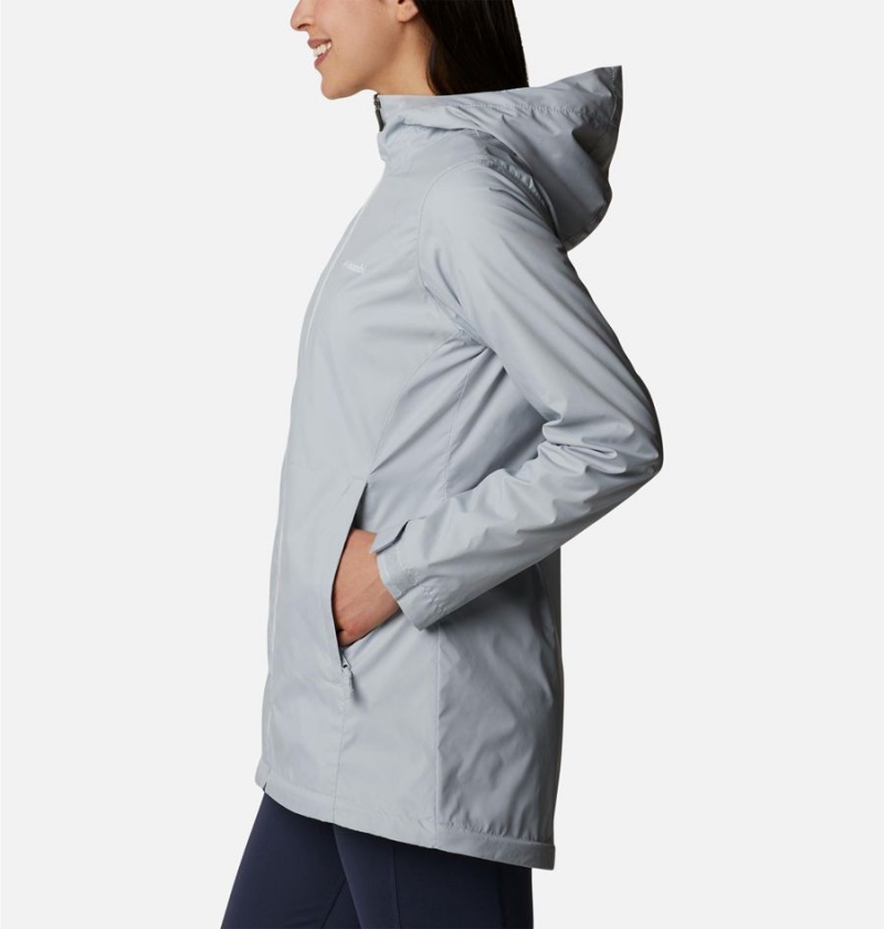 Grey Women's Columbia Switchback Lined Long Rain Jacket | BTAPX-3542