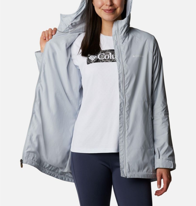 Grey Women's Columbia Switchback Lined Long Rain Jacket | BTAPX-3542