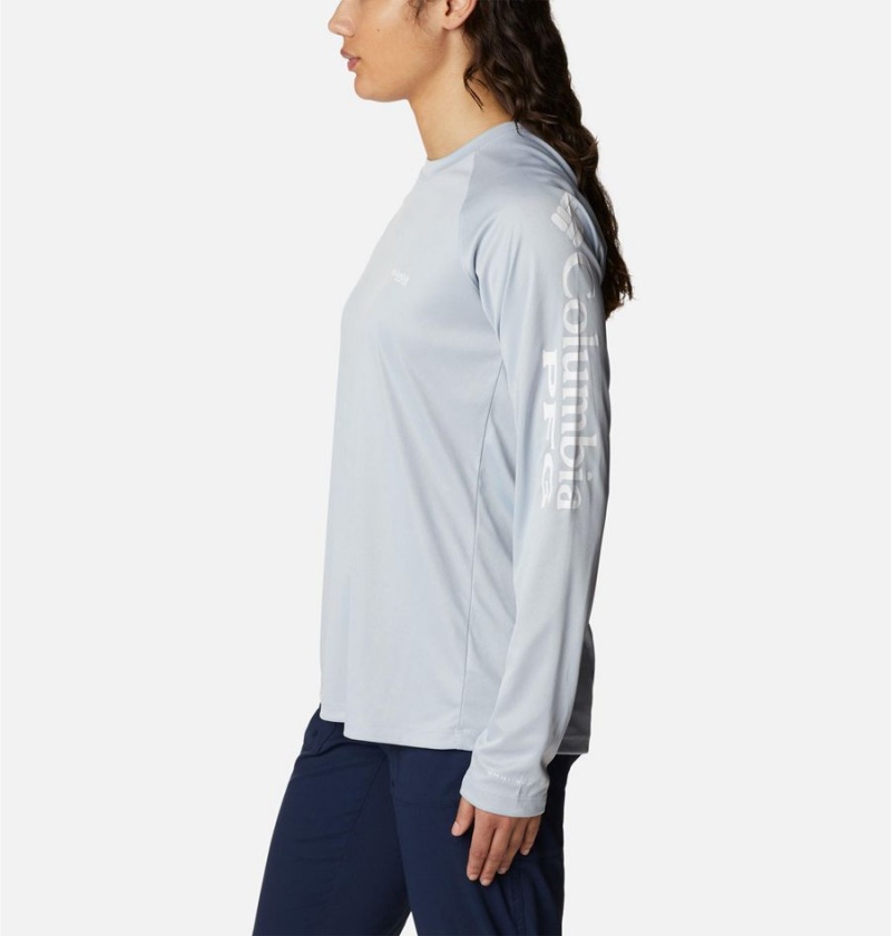 Grey Women's Columbia Tidal PFG Heather Long Sleeve T-Shirt | VXHSI-4982