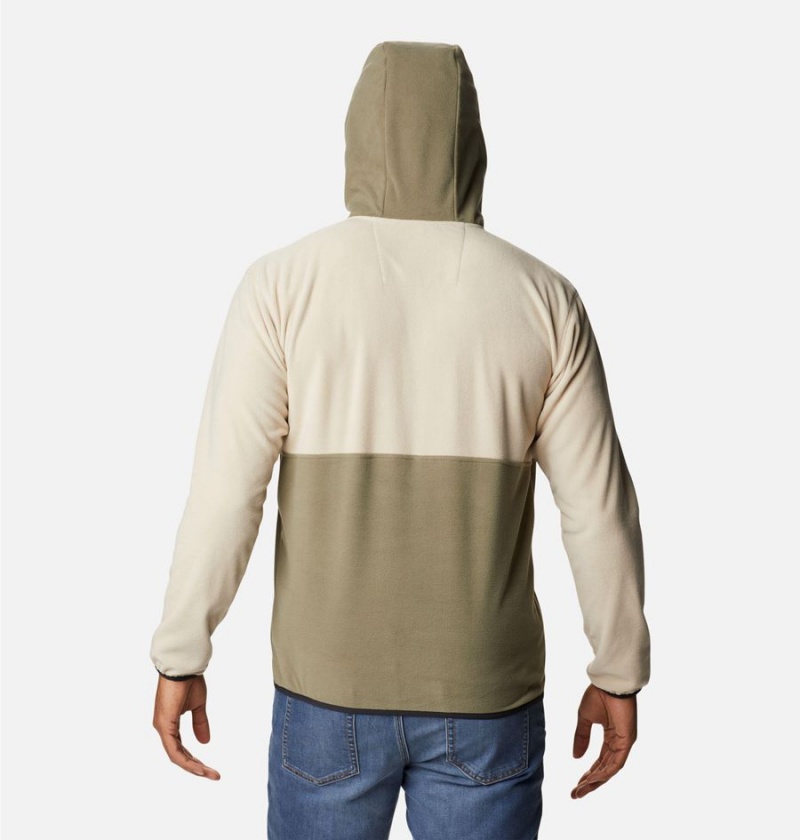 Khaki Men's Columbia Back Bowl Lite Half Zip Fleece Hoodie | EOGJF-5764