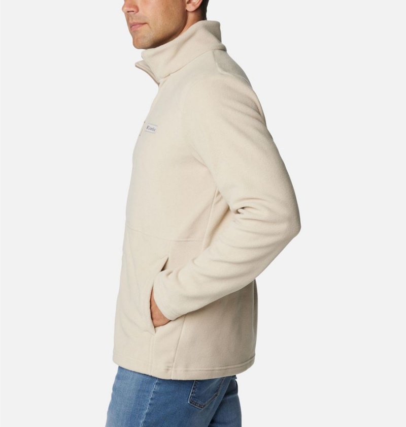 Khaki Men's Columbia Castle Dale Full Zip Fleece Jacket | OEBIL-5792