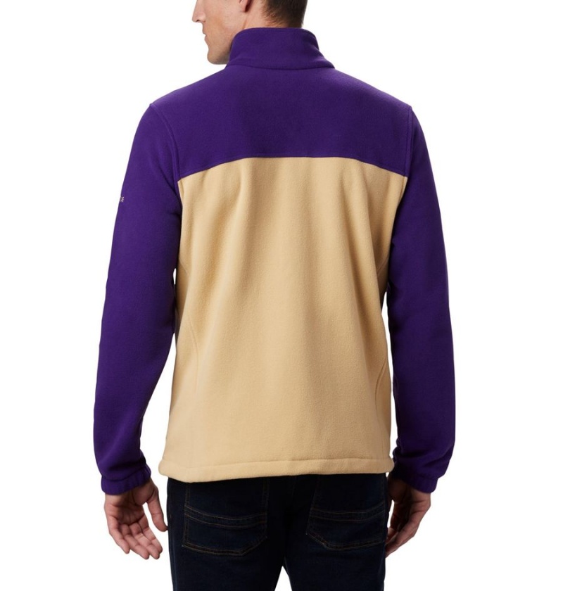 Khaki Men's Columbia Collegiate Flanker III - Washington Fleece Jacket | QYICF-1743