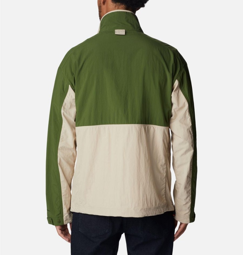 Khaki Men's Columbia Deschutes Valley Wind Shell Jacket Windbreaker | HREFT-0268