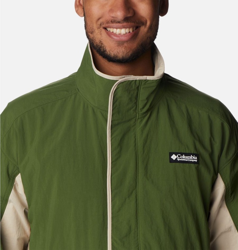 Khaki Men's Columbia Deschutes Valley Wind Shell Jacket Windbreaker | HREFT-0268