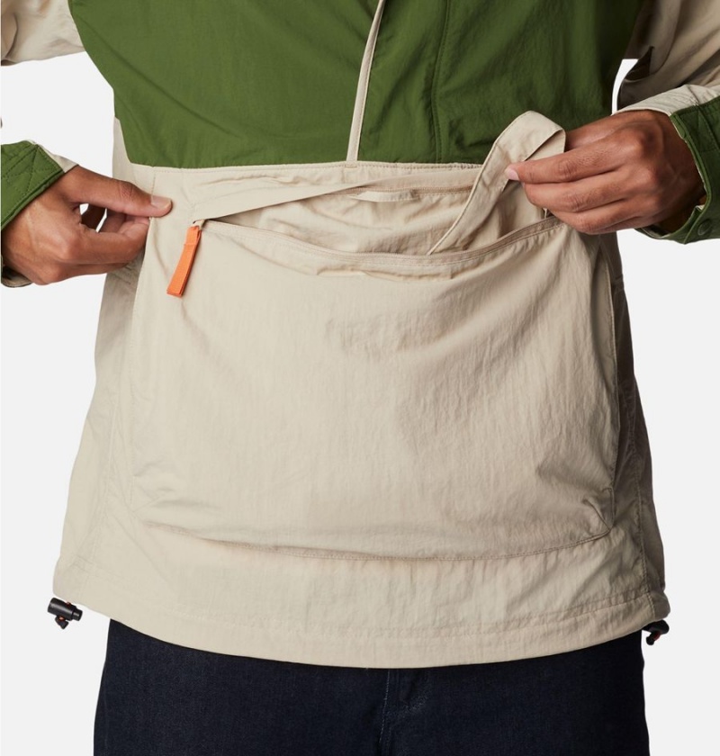 Khaki Men's Columbia Deschutes Valley Wind Shell Jacket Windbreaker | HREFT-0268