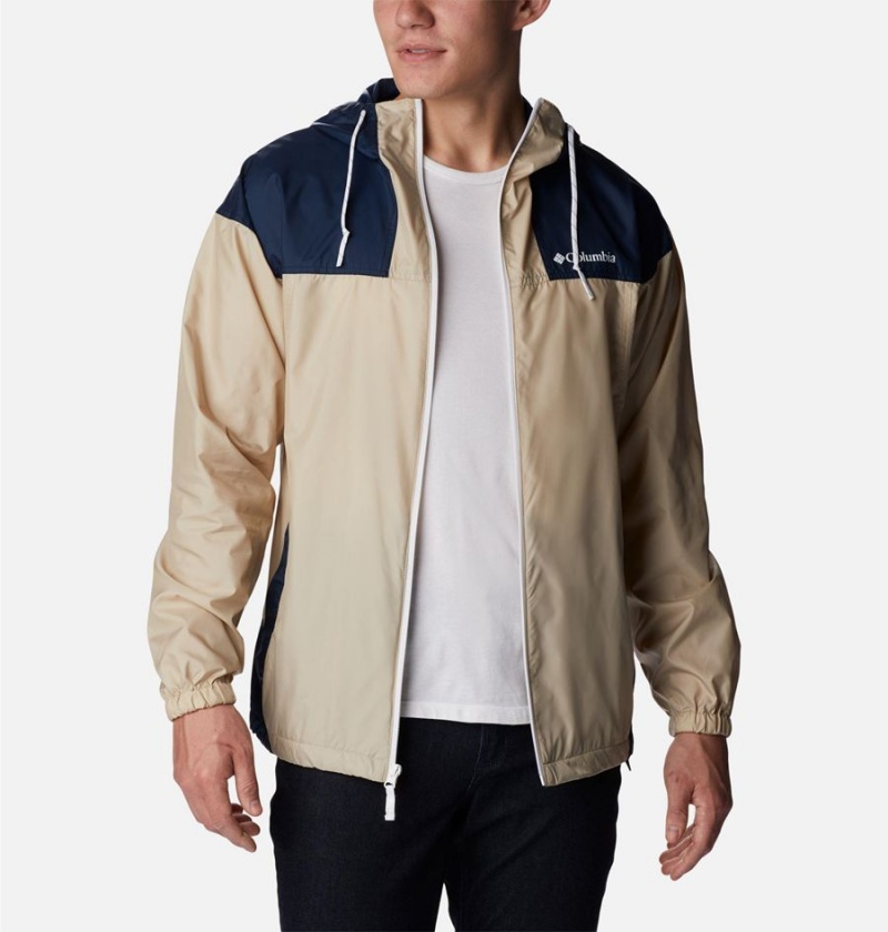 Khaki Men's Columbia Flash Challenger Jacket Windbreaker | AZEDV-5430