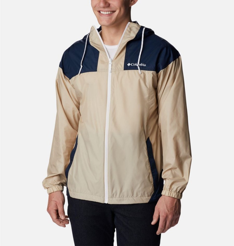 Khaki Men\'s Columbia Flash Challenger Jacket Windbreaker | AZEDV-5430