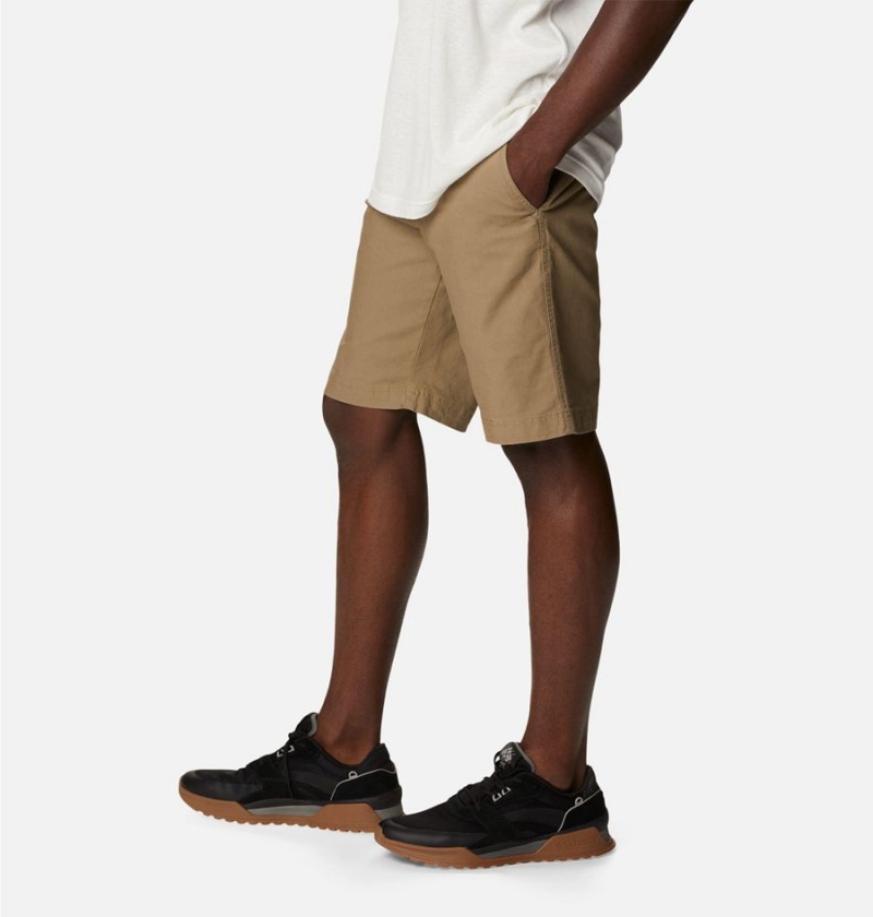 Khaki Men's Columbia Flex ROC Shorts | PFTIR-4387