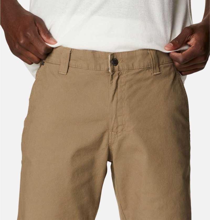 Khaki Men's Columbia Flex ROC Shorts | PFTIR-4387