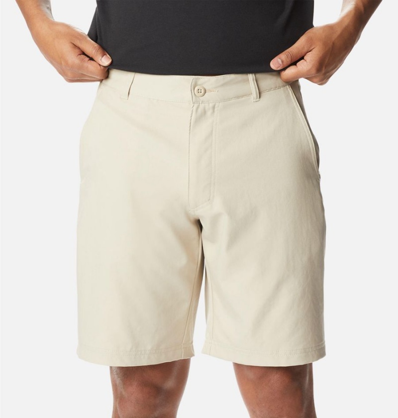 Khaki Men's Columbia Iron Mountain Trail Shorts | HKMFO-5062