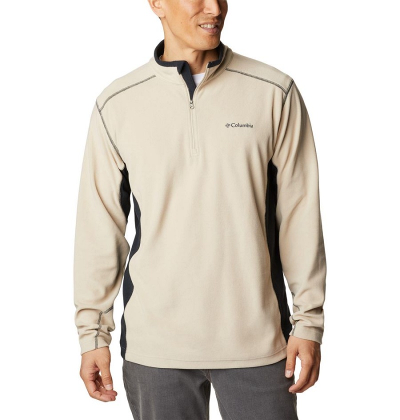 Khaki Men\'s Columbia Klamath Range II Half Zip Fleece Pullover | MWEGF-3576