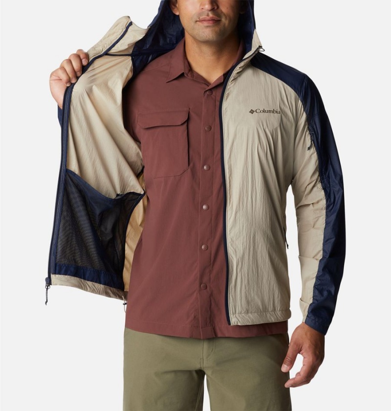 Khaki Men's Columbia Loop Trail Windbreaker | GXABW-5624