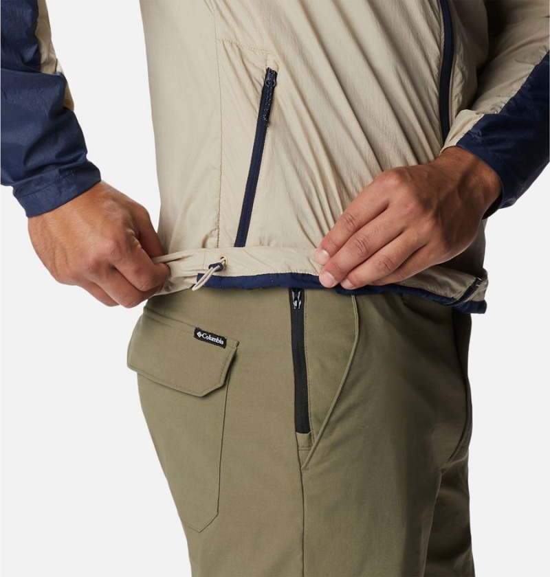 Khaki Men's Columbia Loop Trail Windbreaker | GXABW-5624