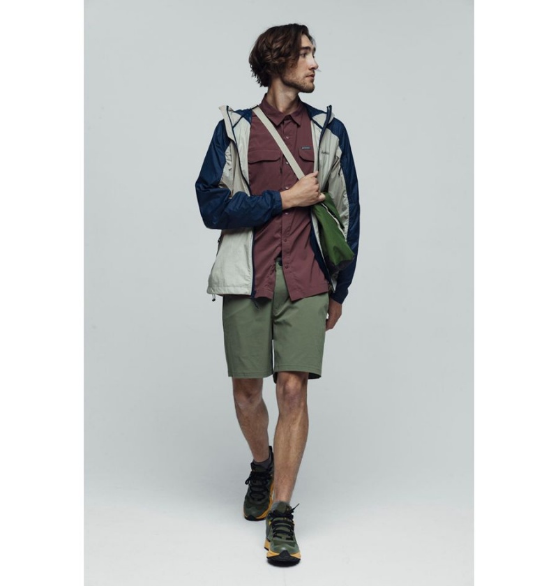 Khaki Men's Columbia Loop Trail Windbreaker | GXABW-5624