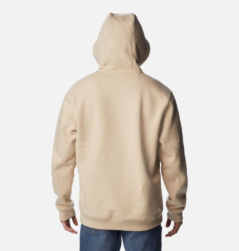 Khaki Men's Columbia Marble Canyon Heavyweight Fleece Hoodie | OHXFM-6287