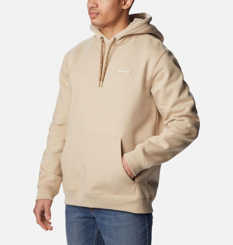 Khaki Men's Columbia Marble Canyon Heavyweight Fleece Hoodie | OHXFM-6287