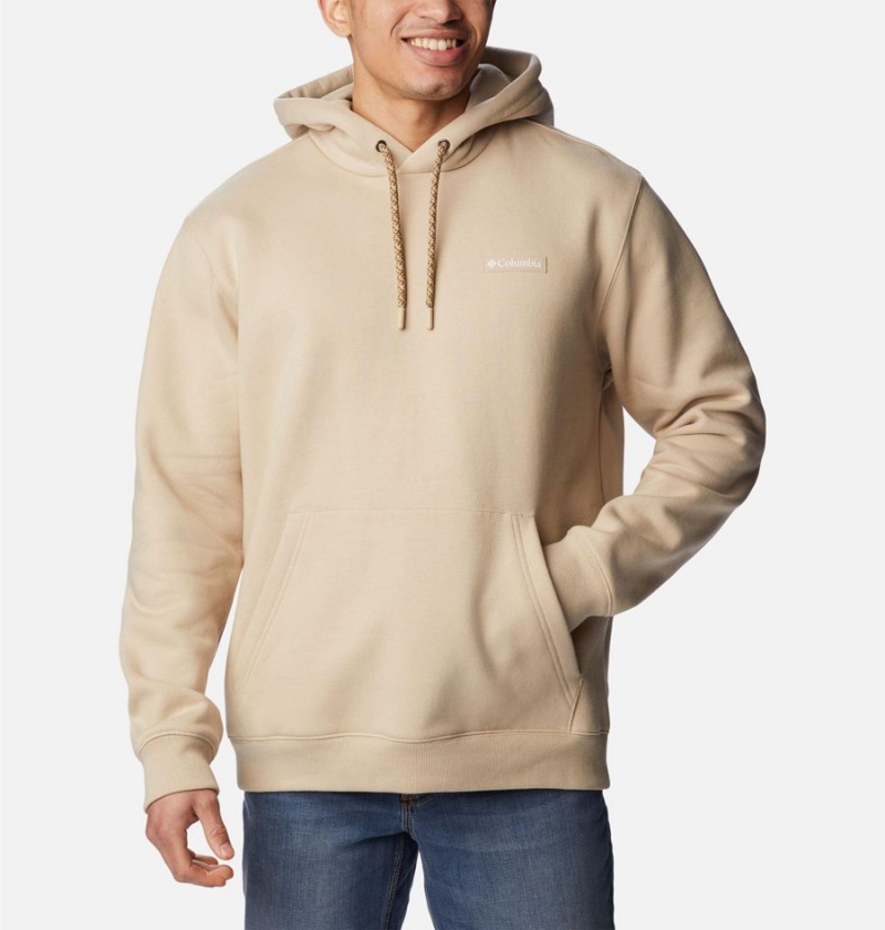 Khaki Men\'s Columbia Marble Canyon Heavyweight Fleece Hoodie | OHXFM-6287