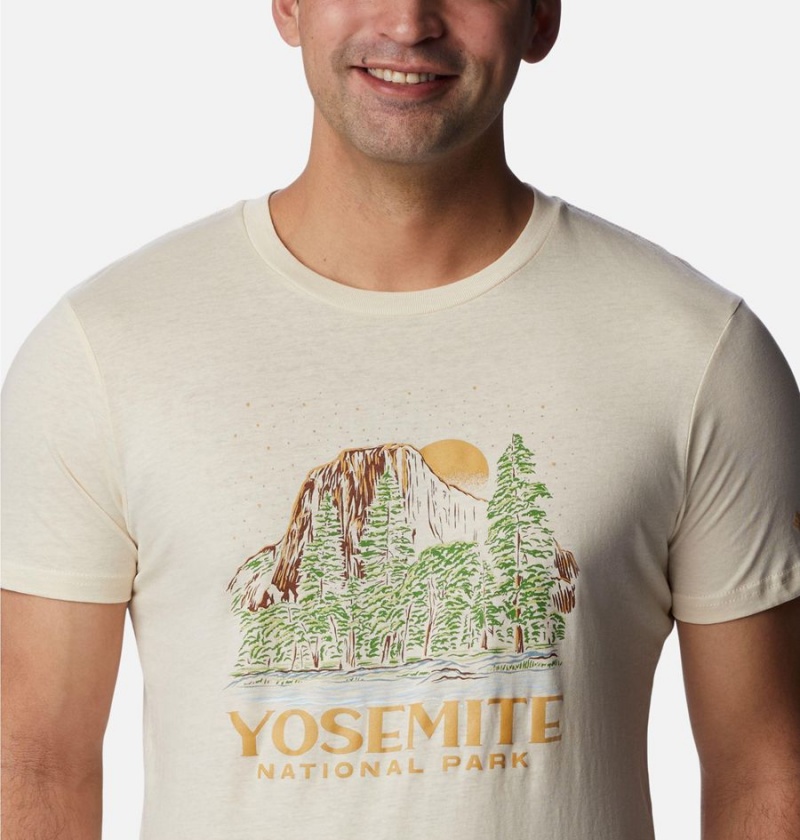 Khaki Men's Columbia NP Capitan Yosemite Graphic T-Shirt | MDZAG-3528