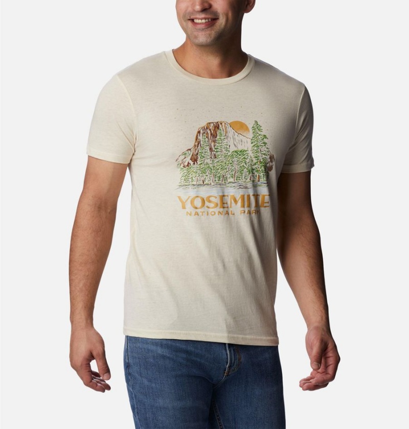 Khaki Men's Columbia NP Capitan Yosemite Graphic T-Shirt | MDZAG-3528