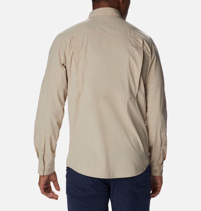 Khaki Men's Columbia Newton Ridge II Long Sleeve Shirt | CDNLQ-2983