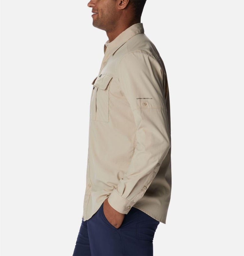 Khaki Men's Columbia Newton Ridge II Long Sleeve Shirt | CDNLQ-2983