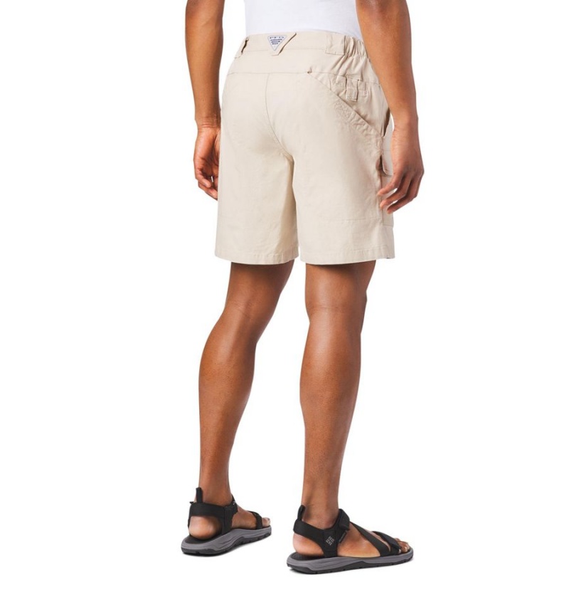 Khaki Men's Columbia PFG Half Moon III Shorts | LHEFK-3716