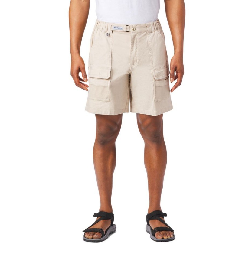 Khaki Men\'s Columbia PFG Half Moon III Shorts | LHEFK-3716