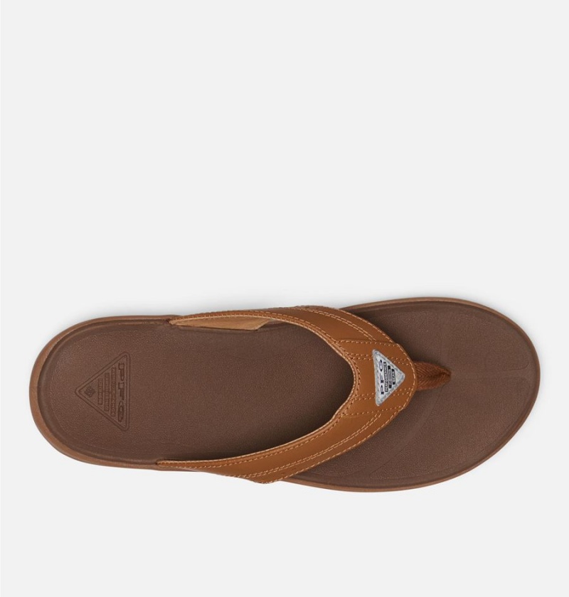 Khaki Men's Columbia PFG Rostra Beachcomber LE Flip Flop Sandals | UDQZW-1542