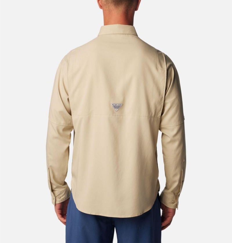 Khaki Men's Columbia PFG Tamiami II Long Sleeve Shirt | KWCHE-4709