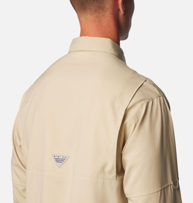 Khaki Men's Columbia PFG Tamiami II Long Sleeve Shirt | KWCHE-4709