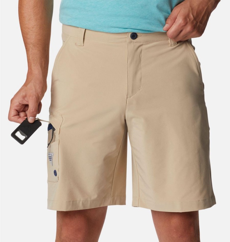 Khaki Men's Columbia PFG Terminal Tackle Shorts | XHBNQ-7920