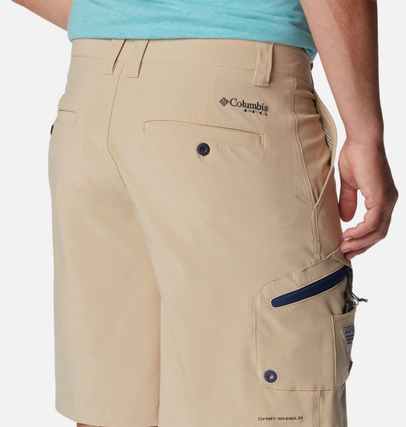 Khaki Men's Columbia PFG Terminal Tackle Shorts | XHBNQ-7920