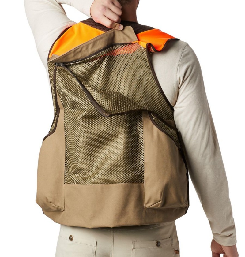 Khaki Men's Columbia PHG Ptarmigan Bird Vest | VRNZU-8679