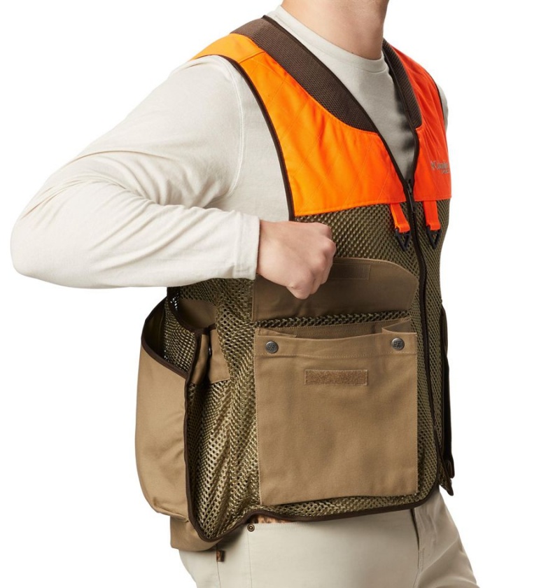 Khaki Men's Columbia PHG Ptarmigan Bird Vest | VRNZU-8679