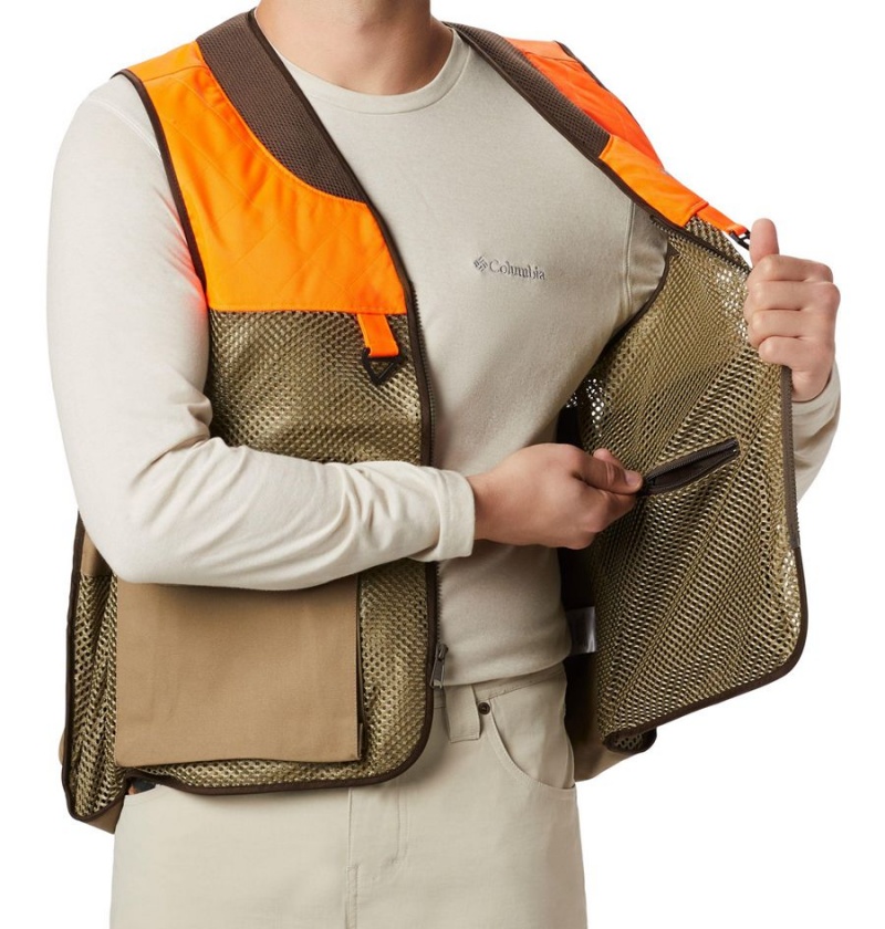 Khaki Men's Columbia PHG Ptarmigan Bird Vest | VRNZU-8679